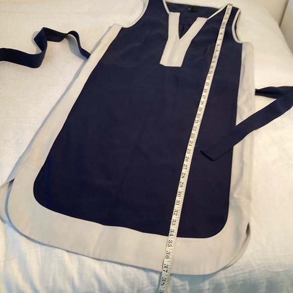 Ann Taylor colorblock navy cream belted dress S - Picture 8 of 15